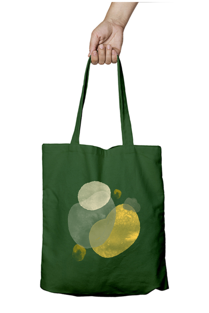 Abstract Colors Tote Bag With Zipper Bottle Green