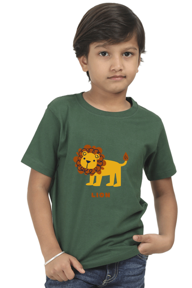 Boys Round Neck Lion