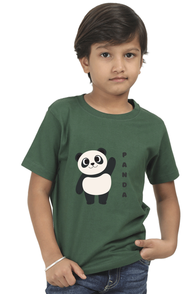 Boys Round Neck Panda