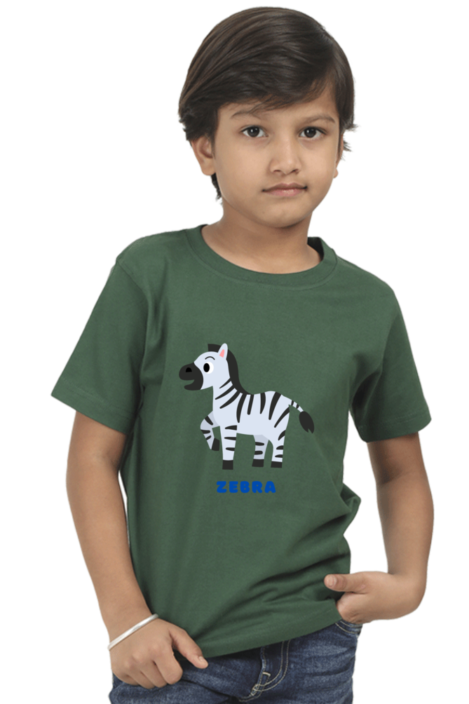 Boys Round Neck Zebra