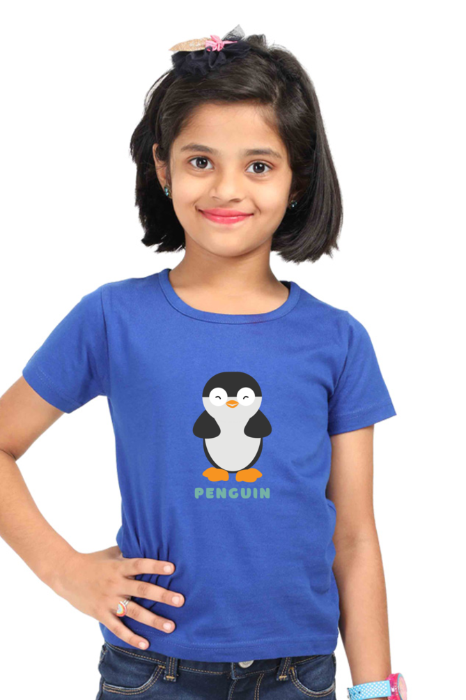 Girls Round Neck Penguin