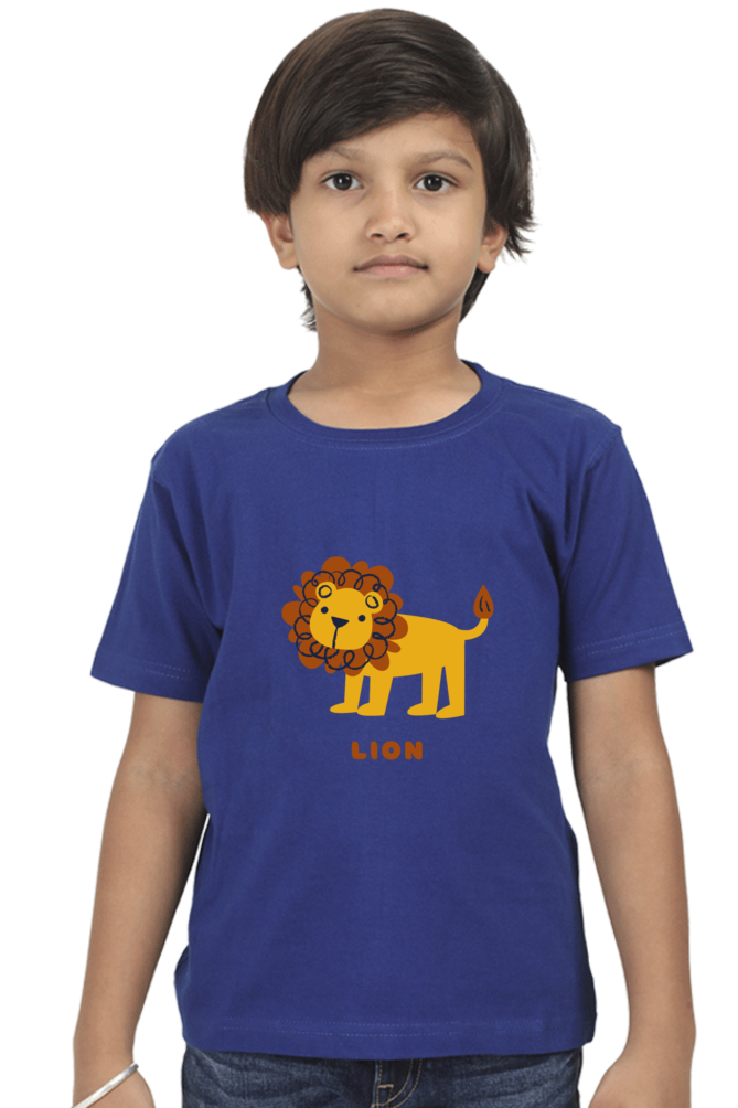 Boys Round Neck Lion