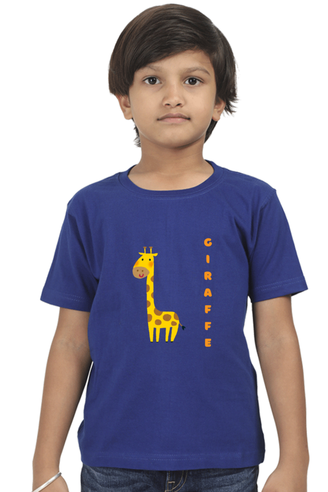 Boys Round Neck Giraffe