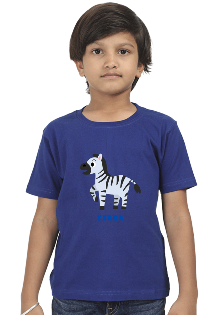 Boys Round Neck Zebra