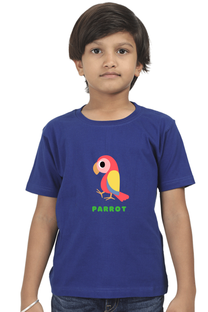 Boys Round Neck Parrot