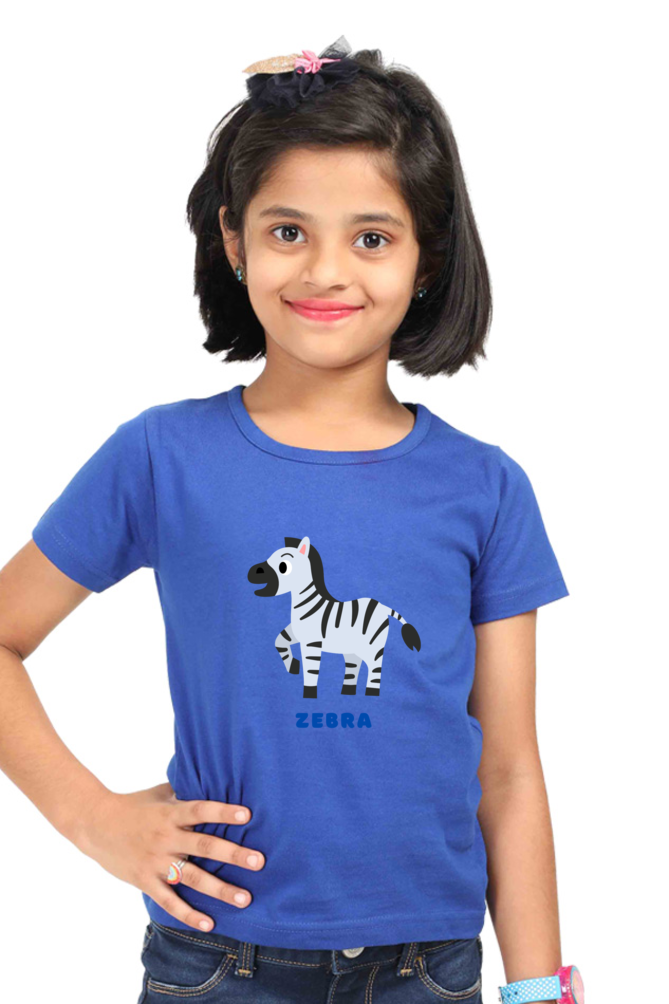 Girls Round Neck Zebra