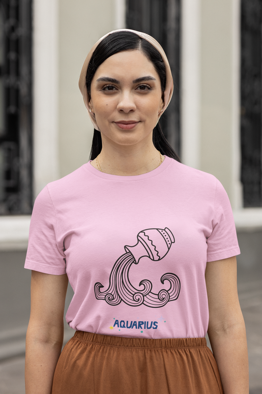 Aquarius Zodiac Female Round Neck T-Shirt