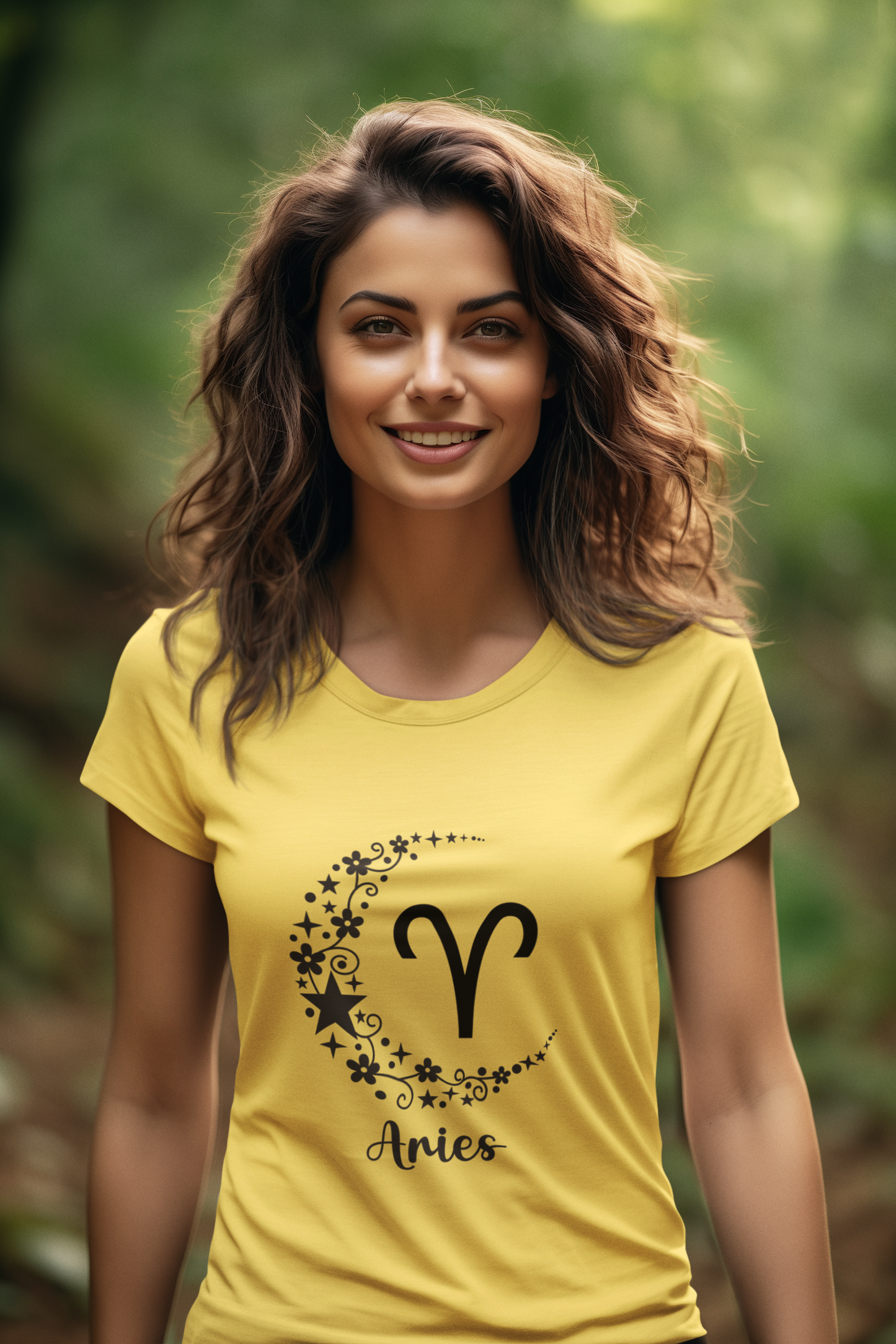 Aries Zodiac Female Round Neck T-Shirt