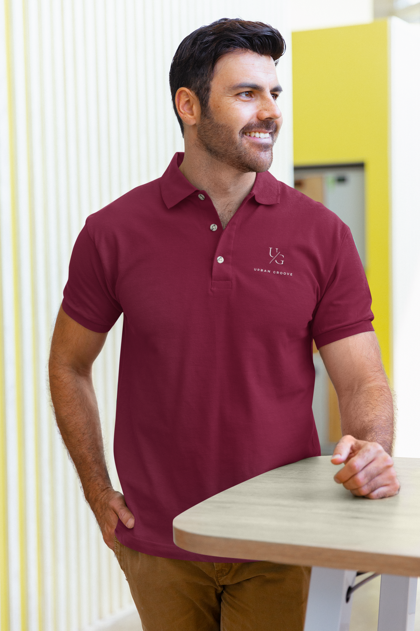 Polo T-Shirt Urban Groove Maroon