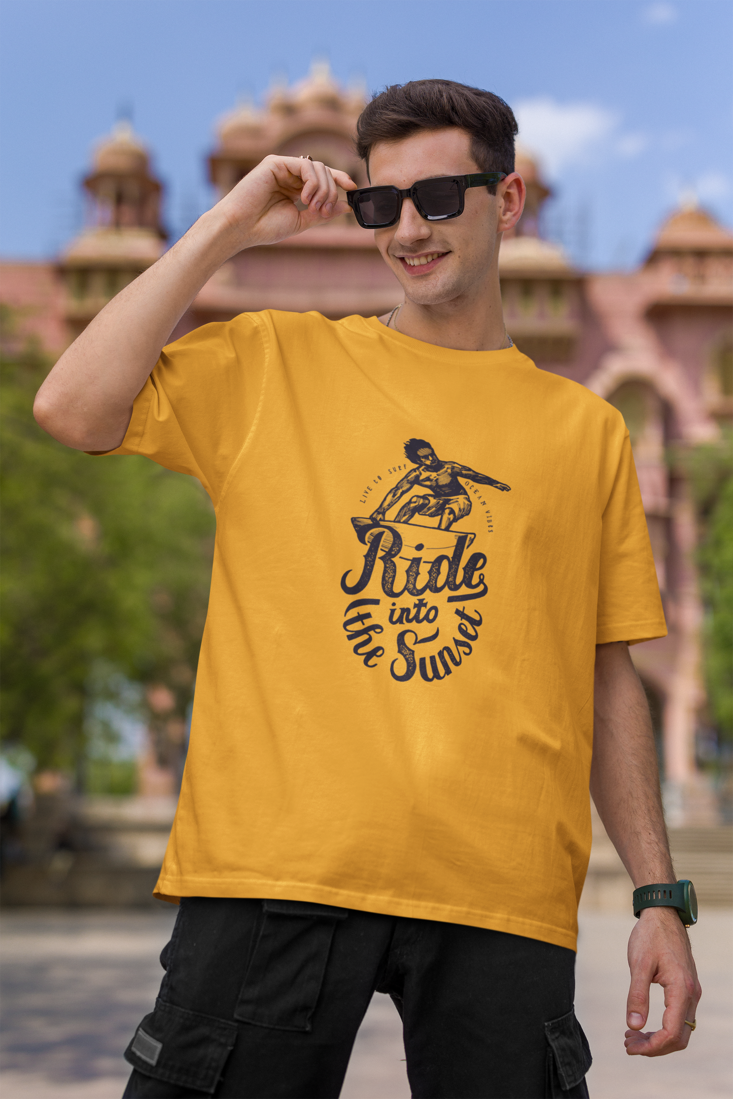 Ride Into Sunset Oversized Classic T-Shirt