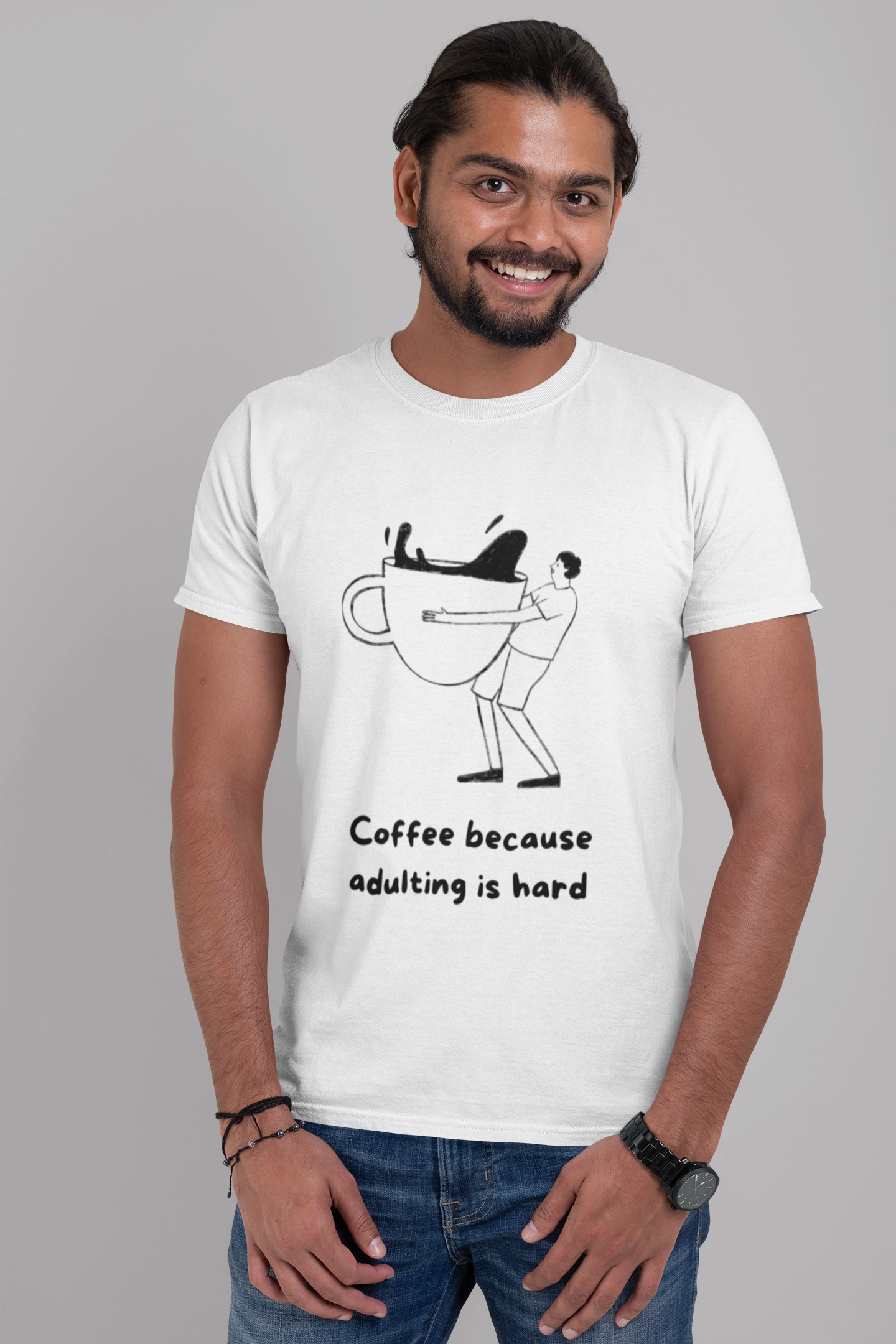 Adulting Is Hard Round Neck Classic T-Shirt