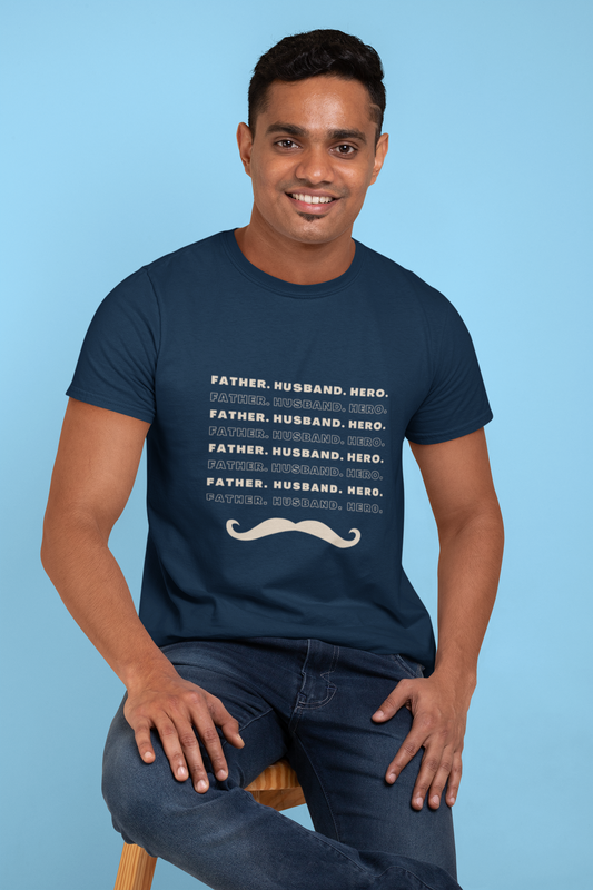 Father Husband Hero Round Neck Classic T-Shirt