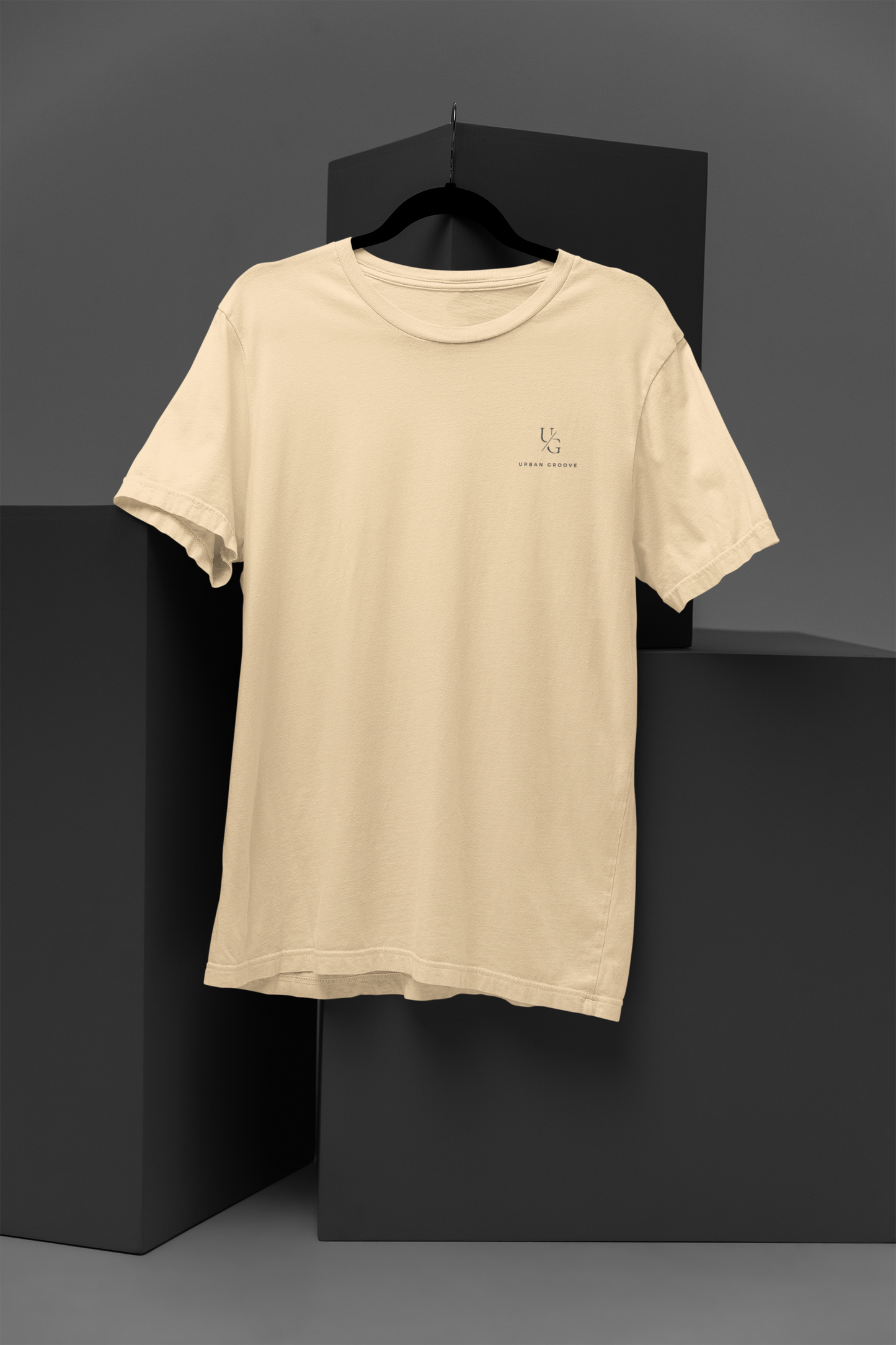 Round Neck Solid Beige