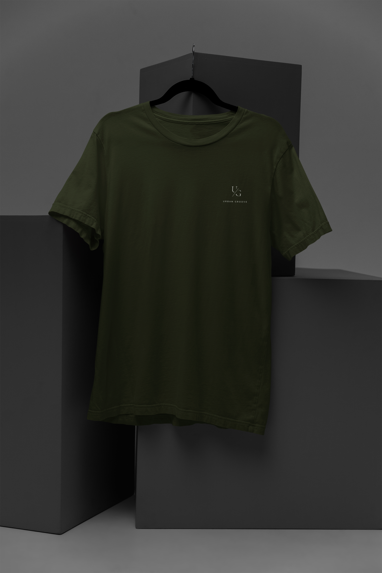 Round Neck Solid Olive Green