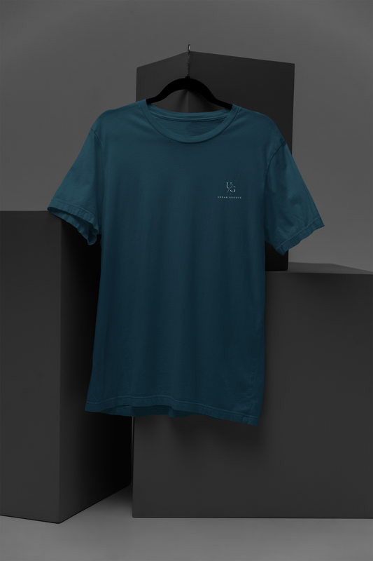 Round Neck Solid Petrol Blue