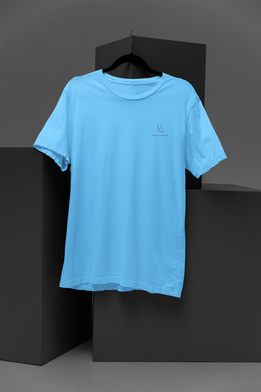 Round Neck Solid Sky Blue