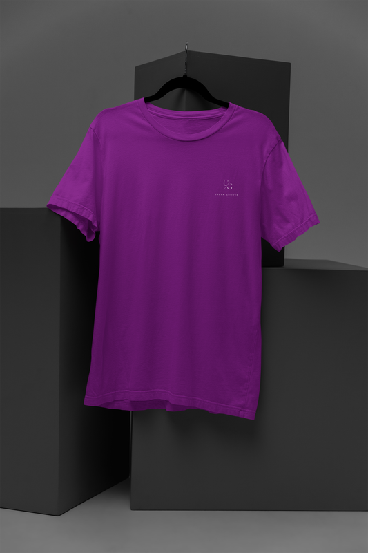 Round Neck Solid Purple