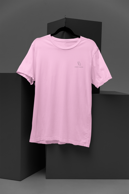 Round Neck Solid Light Pink