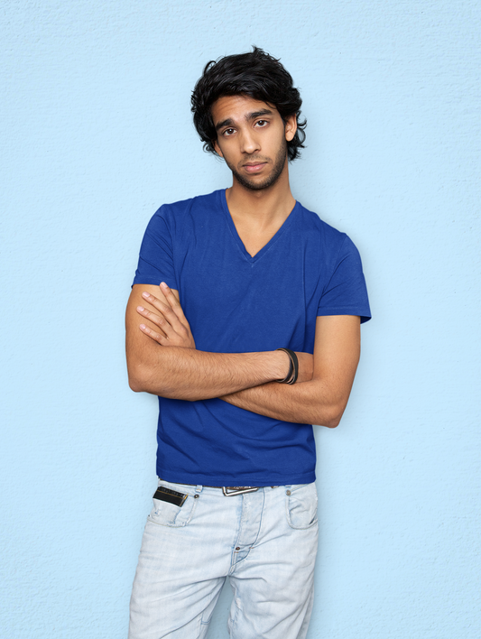 V-Neck Solid Royal Blue