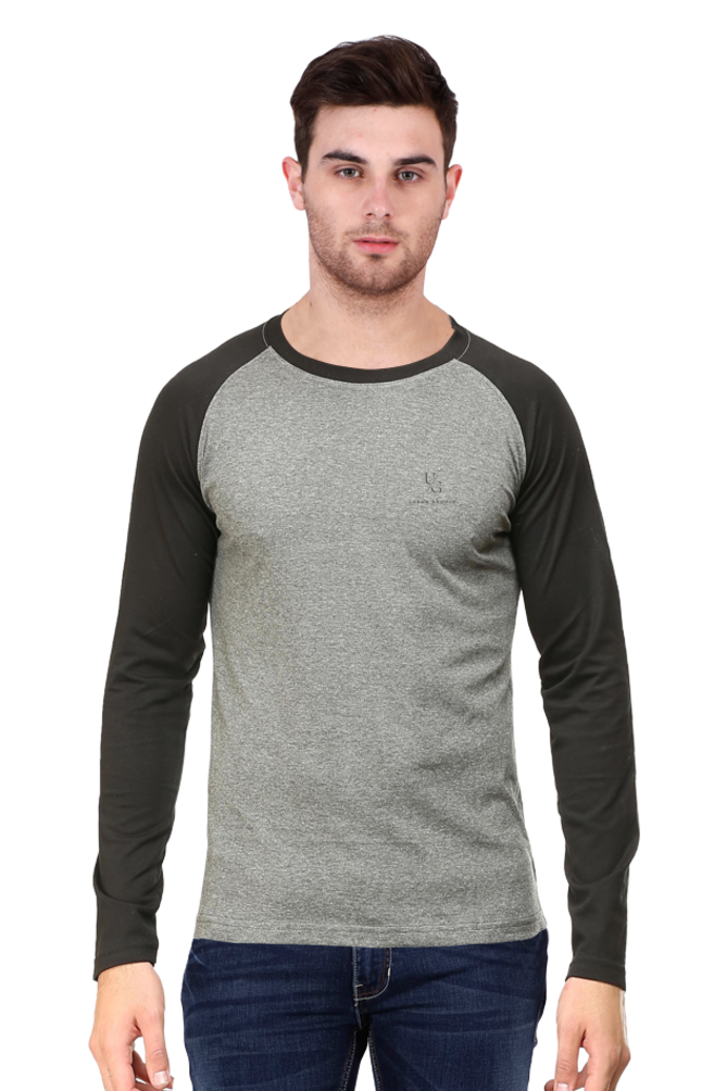 Full Sleeve Plain Raglan T-Shirt Black Charcoal