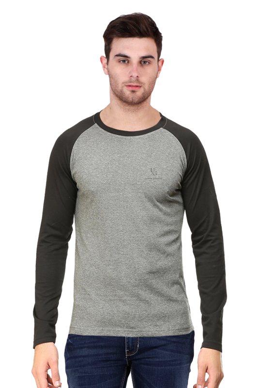 Full Sleeve Plain Raglan T-Shirt Black Charcoal