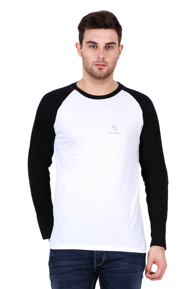 Full Sleeve Plain Raglan T-Shirt Black n White