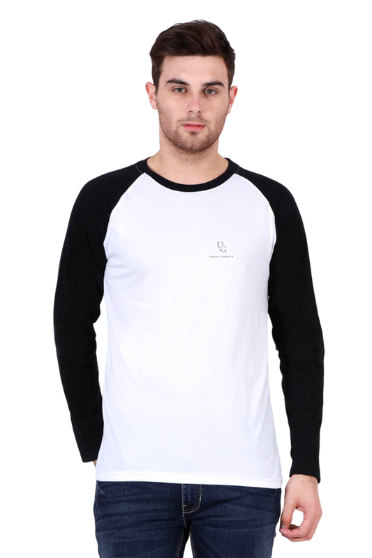 Full Sleeve Plain Raglan T-Shirt Black n White