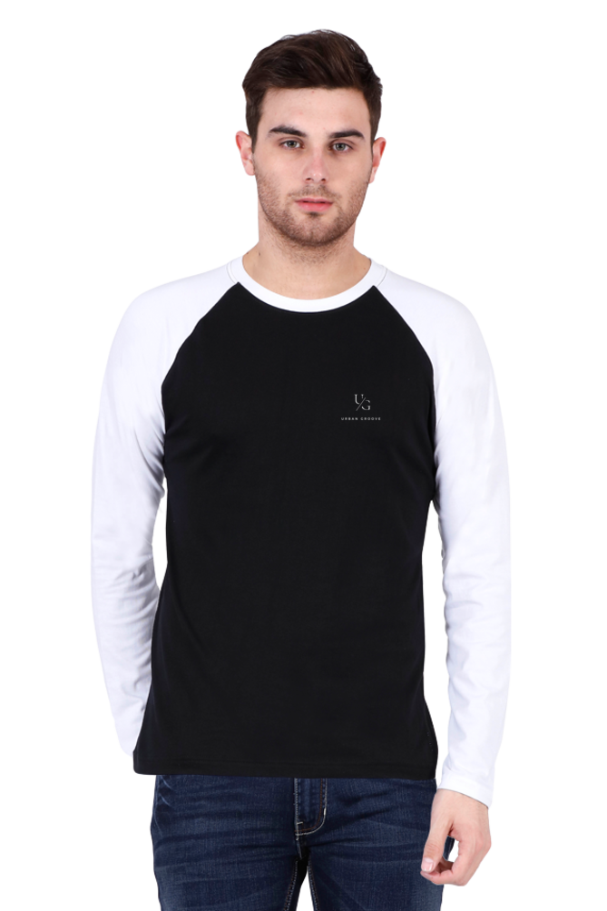 Full Sleeve Plain Raglan T-Shirt White n Black