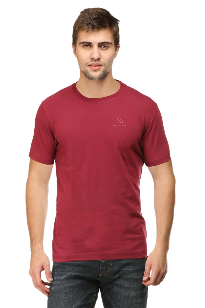 Round Neck Solid Maroon