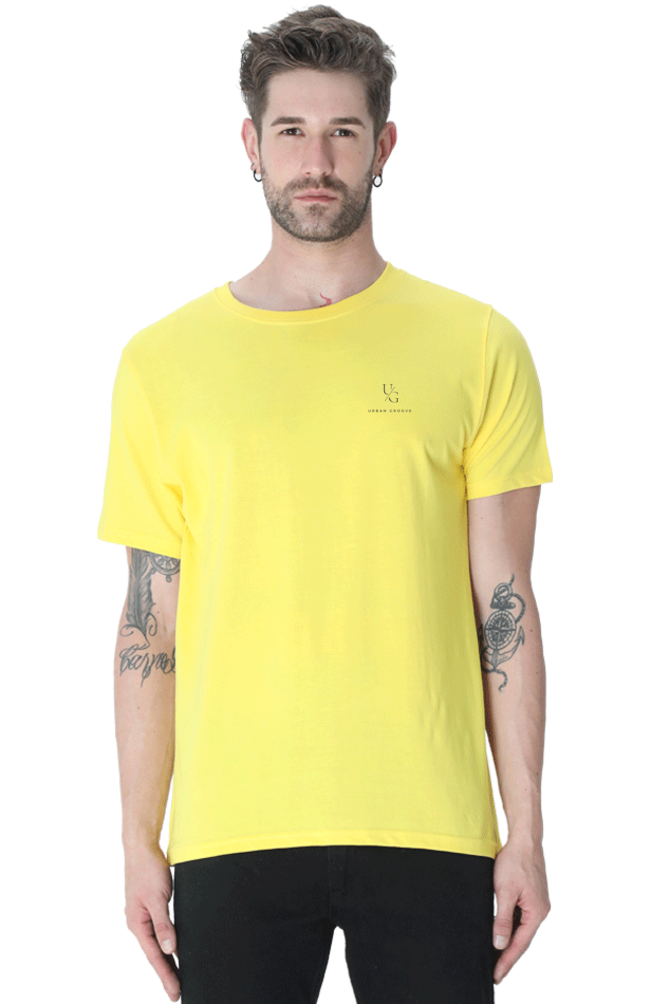 Round Neck Solid New Yellow