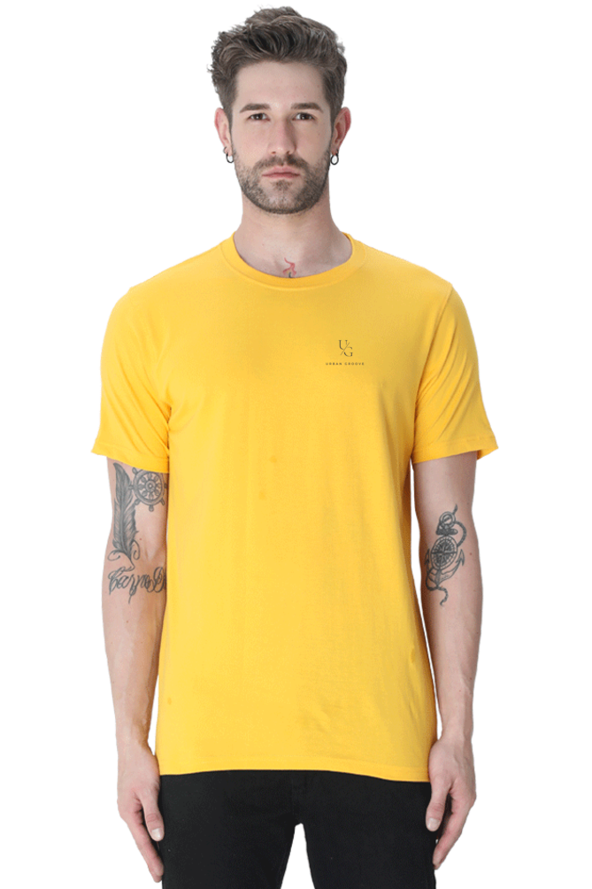 Round Neck Solid Golden Yellow