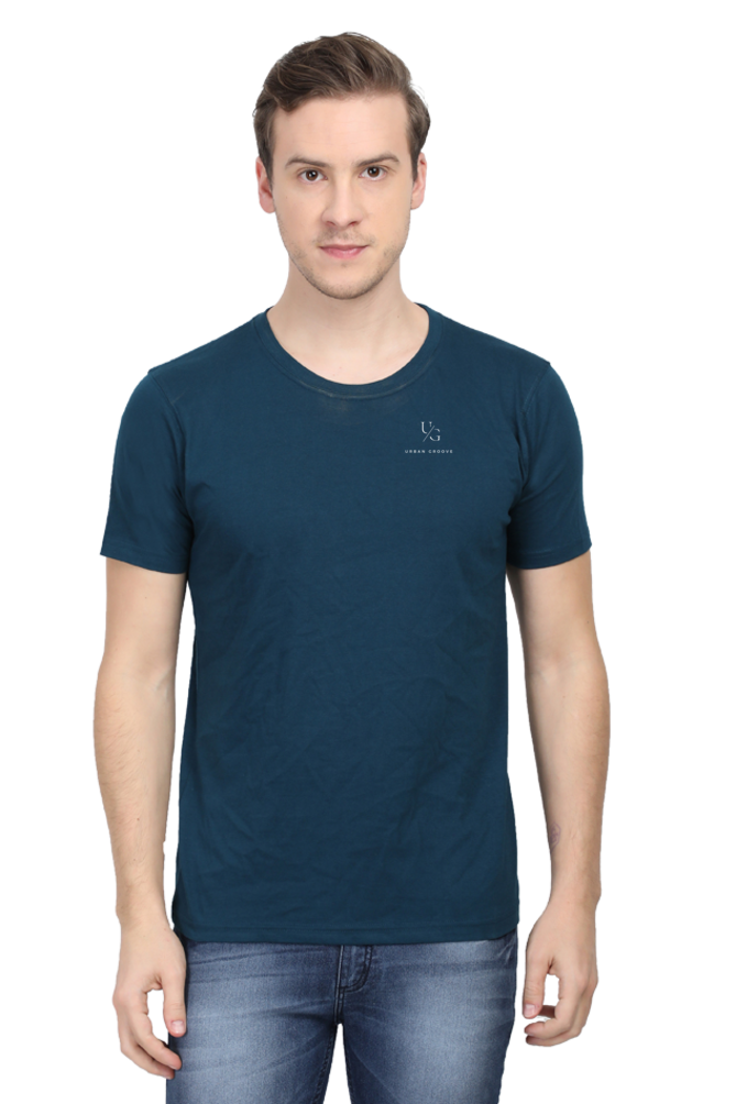 Round Neck Solid Petrol Blue