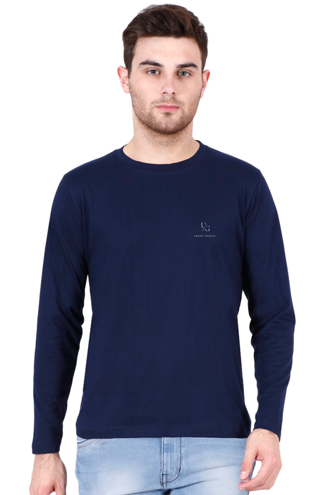 Full Sleeve Plain T-Shirt Navy Blue