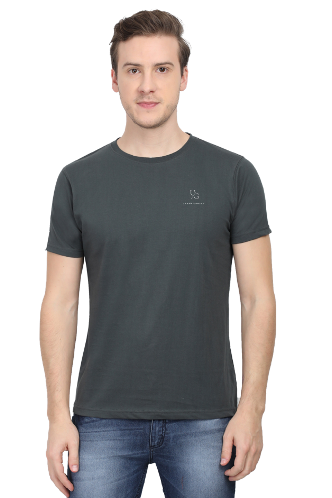 Round Neck Solid Steel Grey