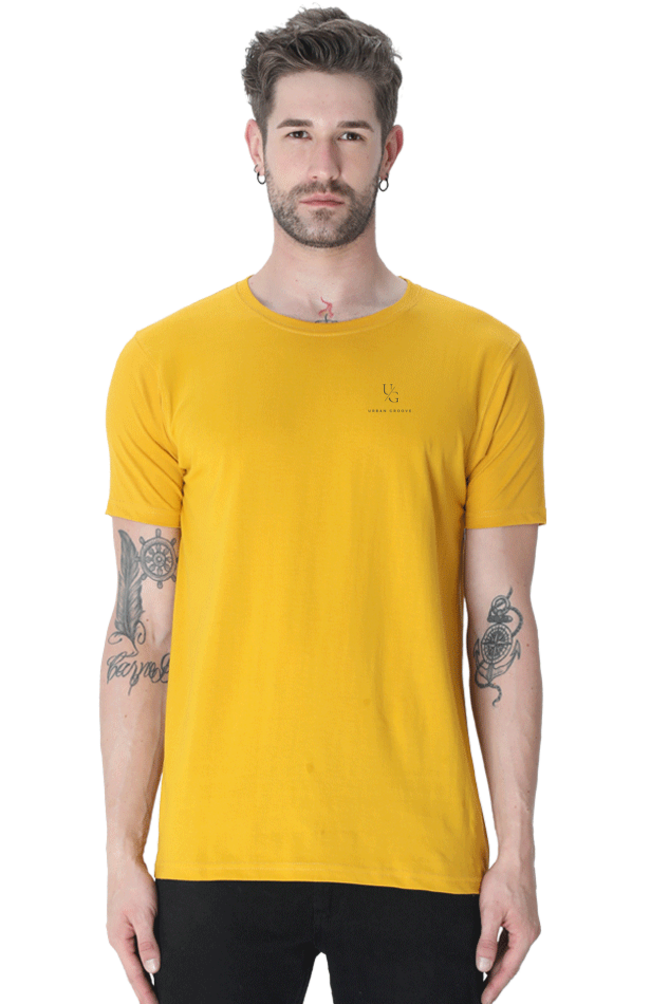 Round Neck Solid Mustard Yellow