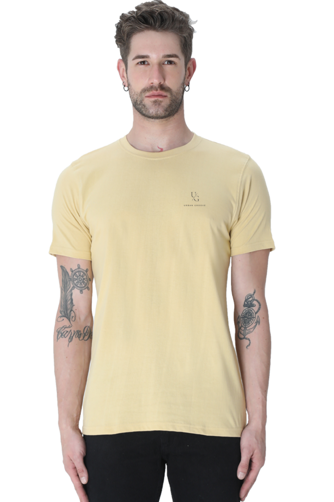 Round Neck Solid Beige