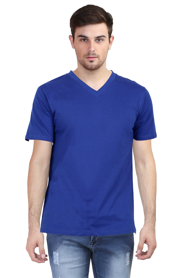 V-Neck Solid Royal Blue